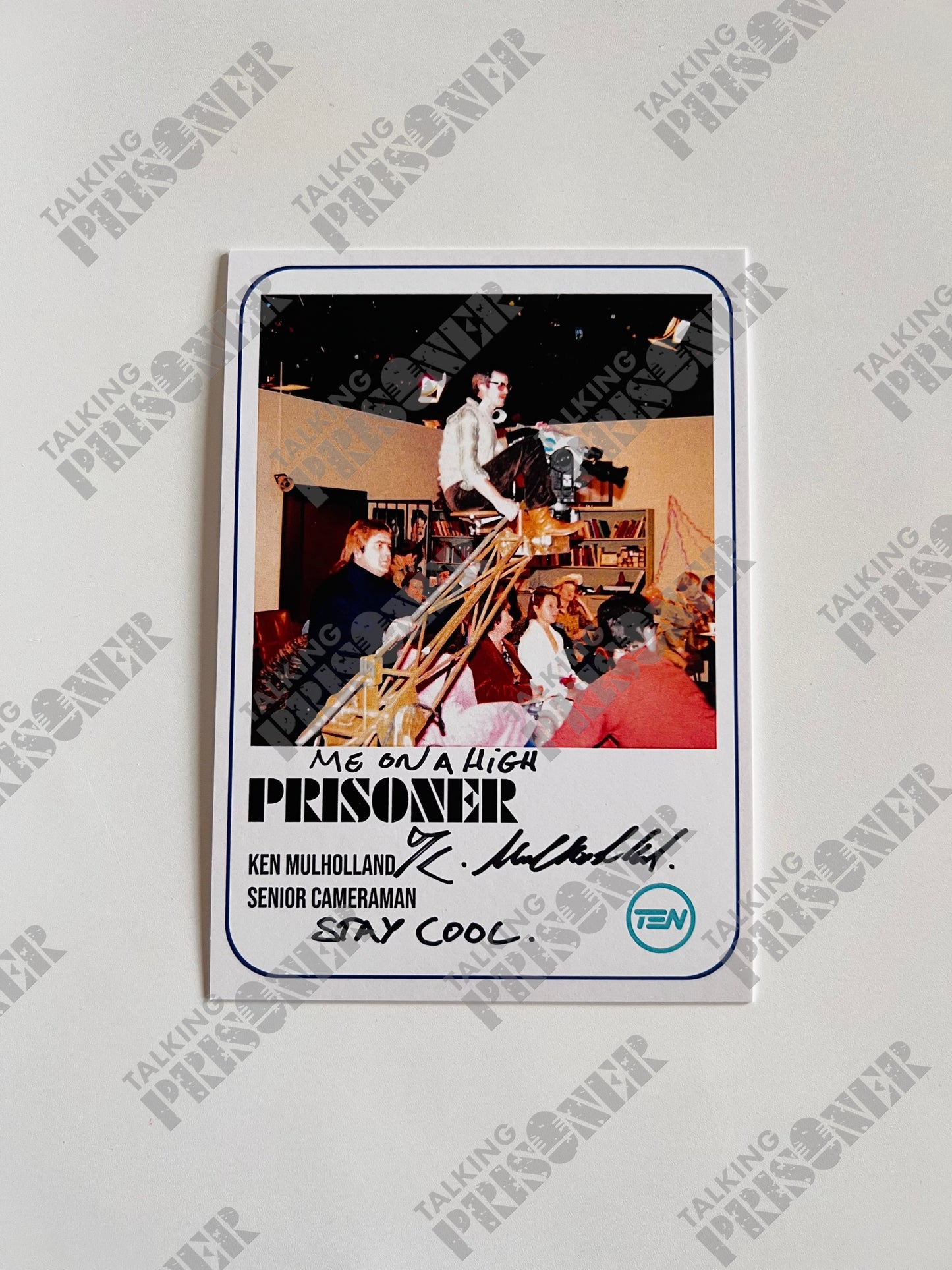 Prisoner Fan Card - Ken Mulholland as the Senior Cameraman (Signed & Inscribed)