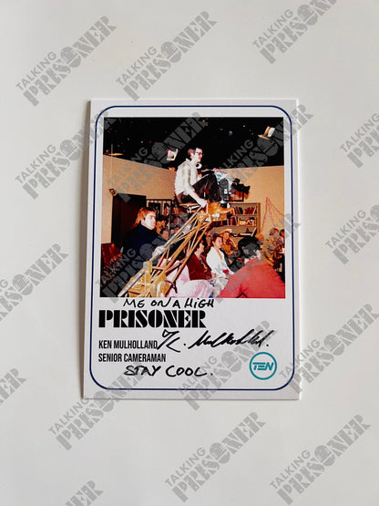 Prisoner Fan Card - Ken Mulholland as the Senior Cameraman (Signed & Inscribed)