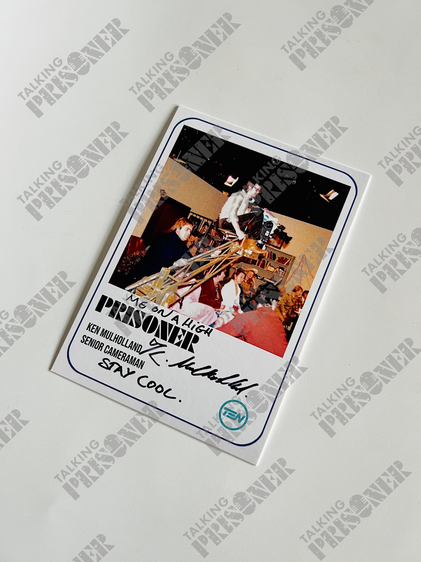 Prisoner Fan Card - Ken Mulholland as the Senior Cameraman (Signed & Inscribed)