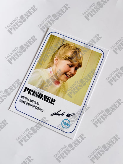Prisoner Fan Card - Melinda Watts as young 'Jennifer Hartley' (Signed)