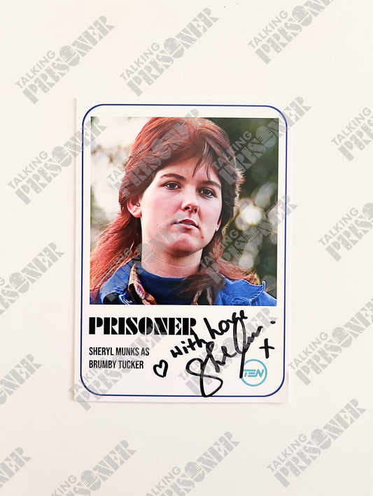 Prisoner Fan Card - Sheryl Munks as 'Brumby Tucker' (Signed)